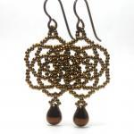 Mandala Bronze Beaded Earrings