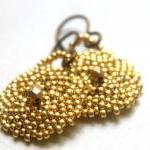 Gold Sunburst Beaded Earrings