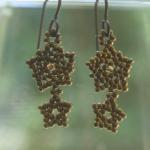Bronze Star Beaded Earrings
