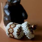 Miniature Basket Or Box With Lid Handwoven Beaded..