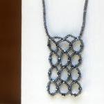 Gunmetal Grey Beaded Abacus Shield Necklace