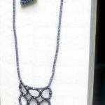 Gunmetal Grey Beaded Abacus Shield Necklace