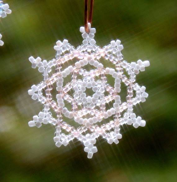 Pink Snowflake Ornament Christmas Ornament No. 1